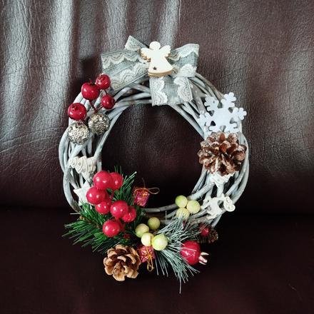 Vianočný venček na dvere priemer 20cm,