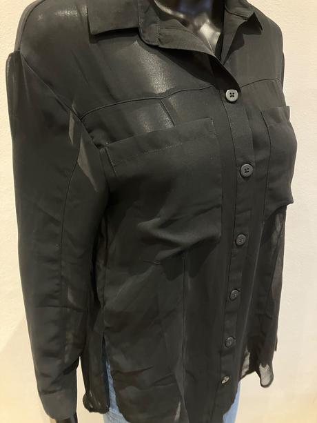 Dámska blúzka bershka čierna priesvitná (xs), bershka,xs