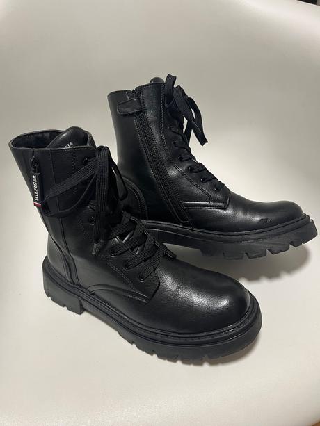 Kožené čižmy tommy hilfiger, tommy hilfiger,37