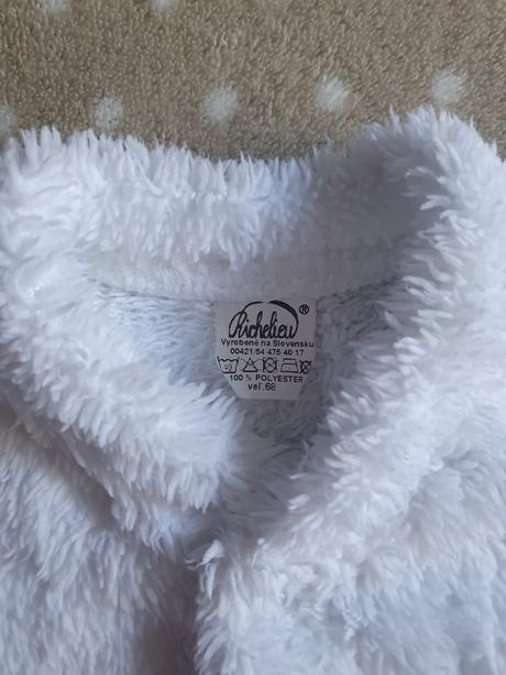 Biela huňatá súprava, richelieu,68