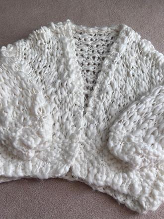 Krémový sveter hand-made, xl