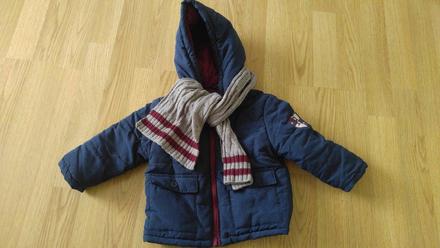 Zimná bunda so šálom veľ. 80, baby club,80