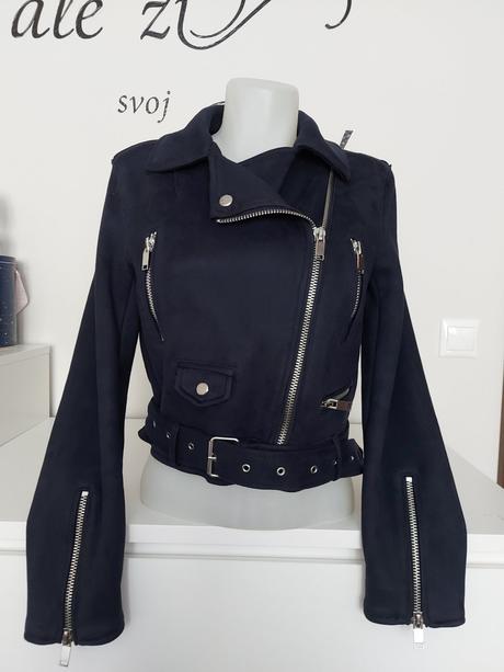 Zara trendy dámska "semišová" crop bundička, zara,m