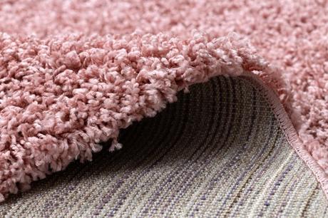 Okrúhly koberec soffi shaggy 5cm ružový 100cm,