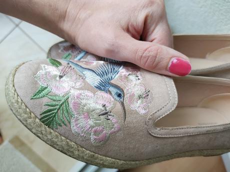 Semišové espadrilky s kolibríkom, graceland,40