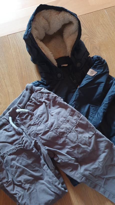 Prechodná bunda h&m a podšité nohavice zara, zara,86