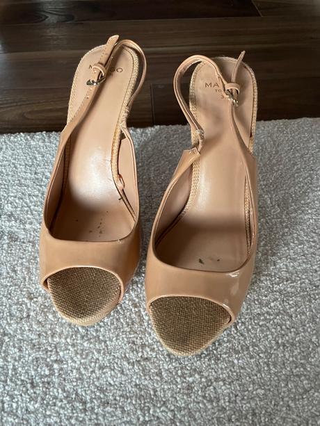 Sandále na opatku, h&m,39