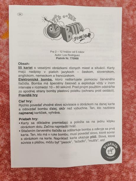 Hra tik tak bum,