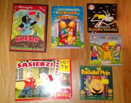 5x dvd rozprávky v poľskom jazyku,
