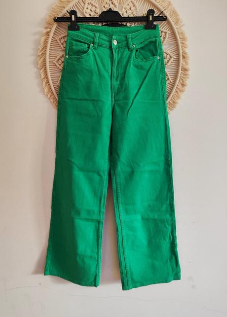 Široké džínsy s vysokým sedom, h&m,s