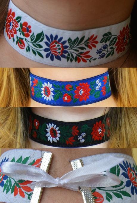 Folklórny, ľudový náhrdelník , chocker, folk,