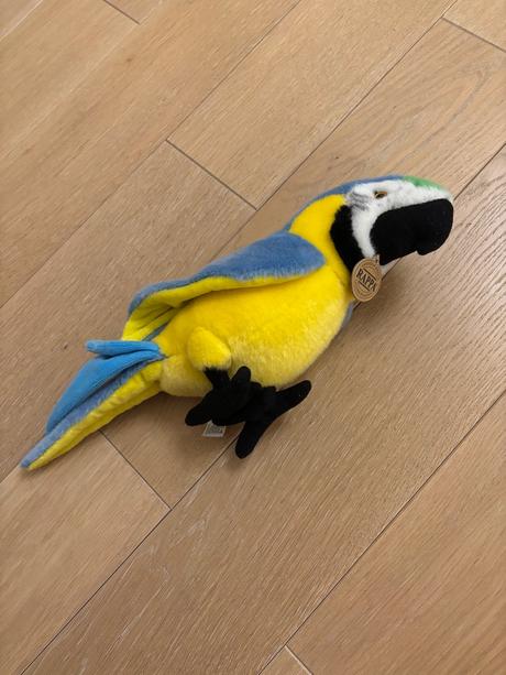 Plyšový papagáj ara 26 cm značky rappa s visackou, 