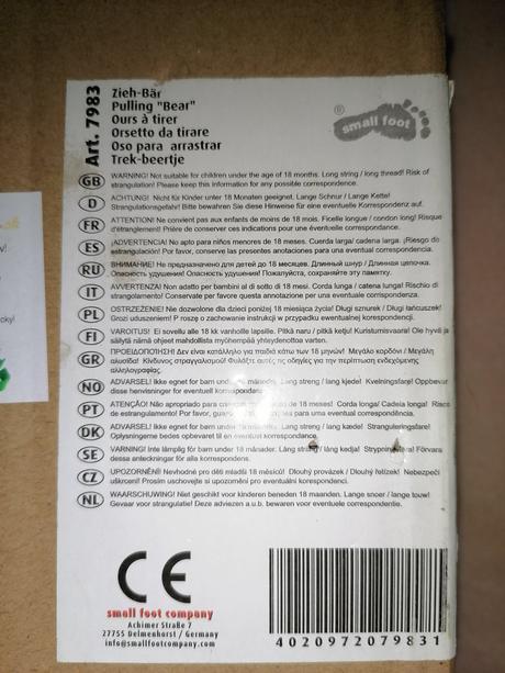 Drevený ťahací macko v autíčku 2 v 1, 