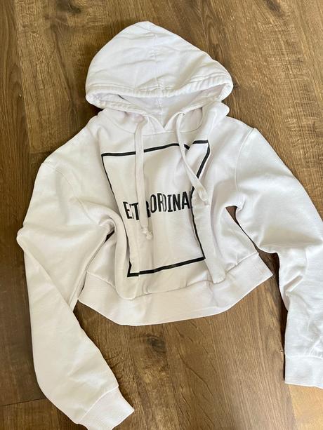 Biela crop mikina, gate,m