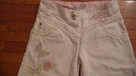 Biele 3/4 riflové nohavice, next,134