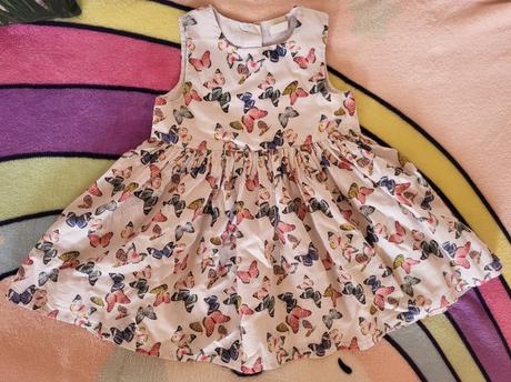 Šaty, motýle, h&m,80
