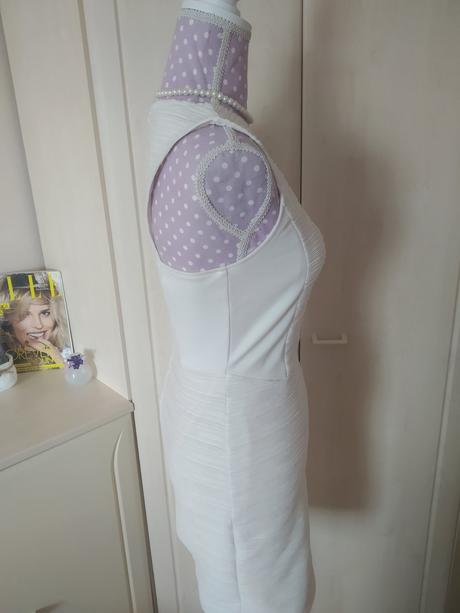 Dámske biele bandážové šaty, s