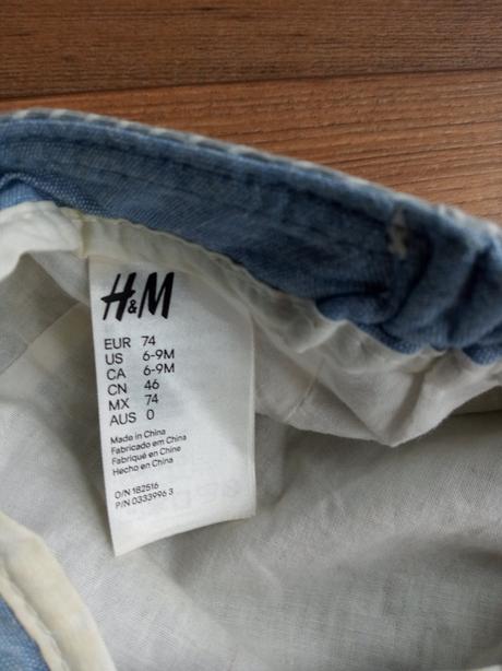 Chlapčenské riflové kraťasy + retro čiapočka, h&m,74