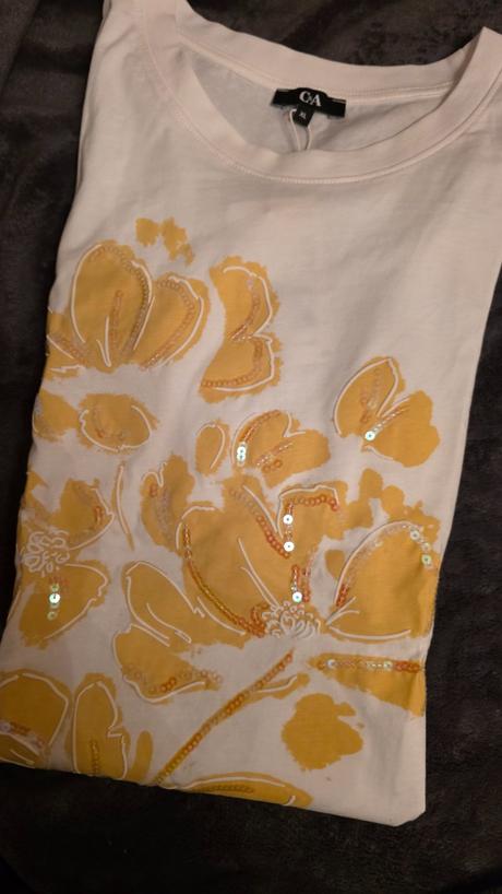 Bavlnene tricko xl  s kvetmi, c&a,xl