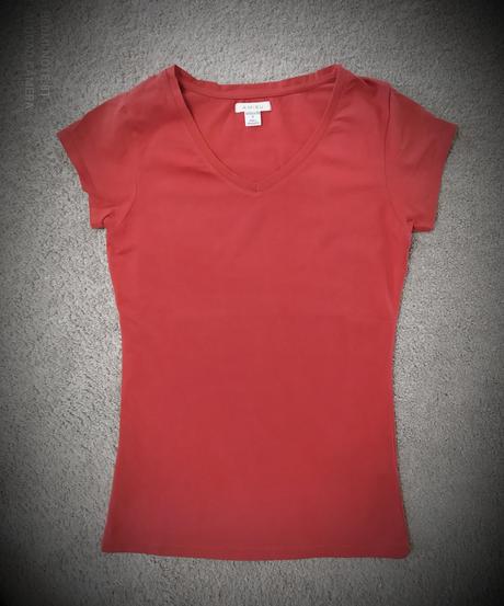 Tehlové tričko s krátkym rukávom, amisu,m