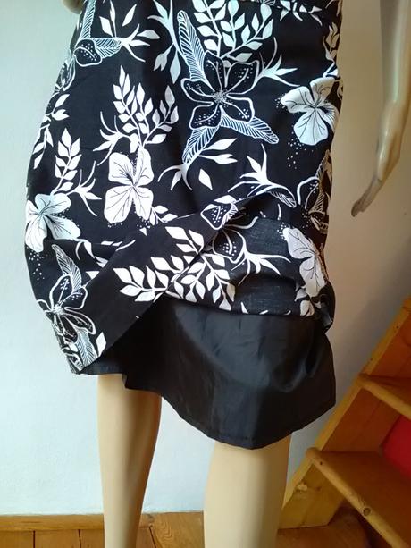 Čiernobiely set - sukňa, blúzka, šatka, h&m,m