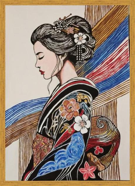 Obraz - japonské dievča, 