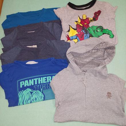 Tricka dlhy rukav 6 ks, h&m,128