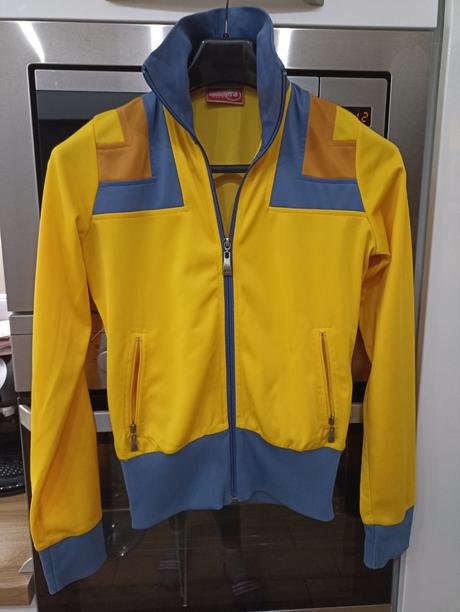 Žltá retro mikina, s