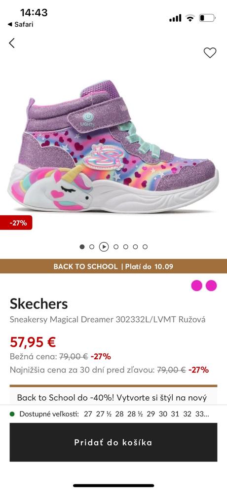Skechers 30 blikajuce jednorozec, skechers,30