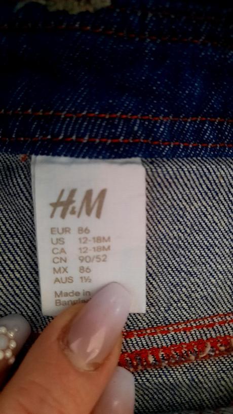 Riflová suknička na traky, h&m,86