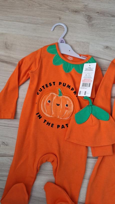 Halloween dupačky s čiapkou, f&f,68 / 80