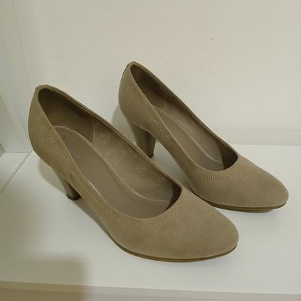 Béžové matné semišové lodičky, graceland,39