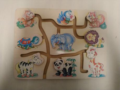 Labyrint - drevená doska zoo, 30x22x2, 