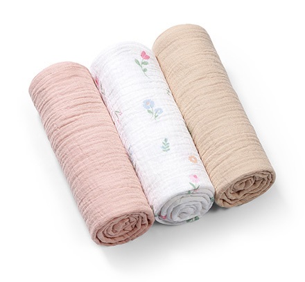 Babyono mušelínové plienky extra mäkké, ružové, babyono