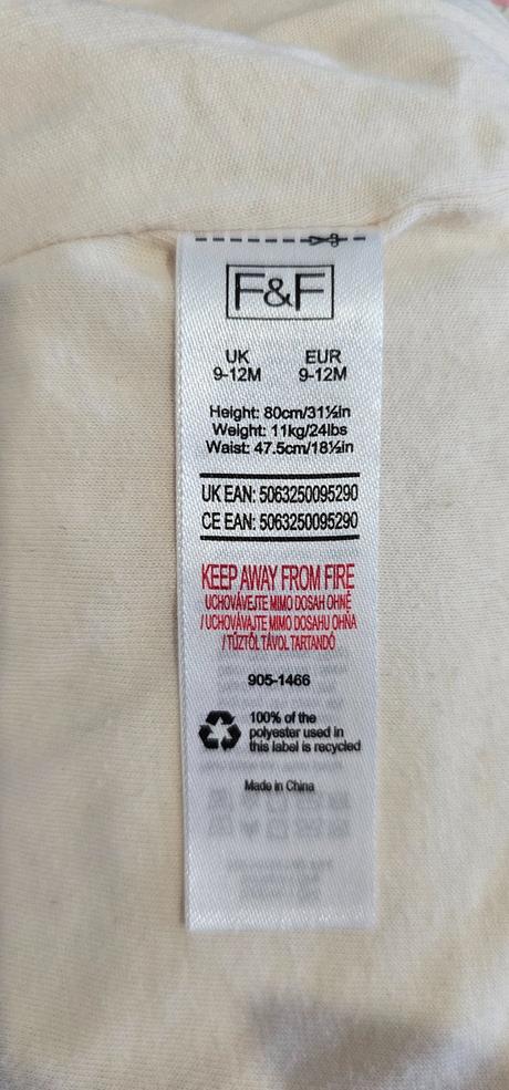 Prechodná bunda krémová s čerešničkami č.80 (9-12, f&f,80