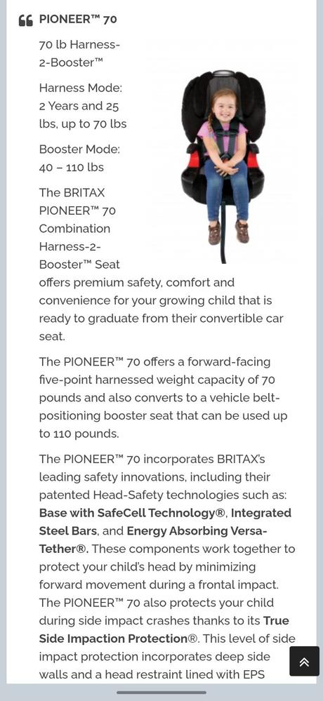 Autosedacka britax pioneer 70, britax