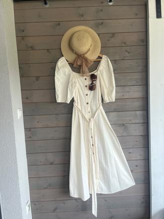 Bavlnené romantické šaty, h&m,36