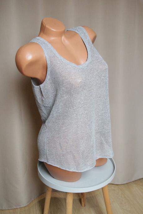 Sieťovaný šedo strieborný top s, s