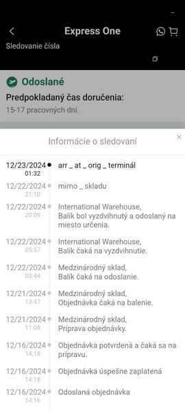 Čo znamená stav zásielky zo Shein?