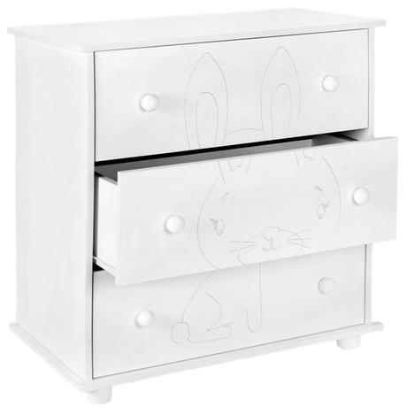 Detská komoda králiček biela,