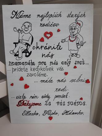 Pre milovaných starých rodičov-tabuľka, 