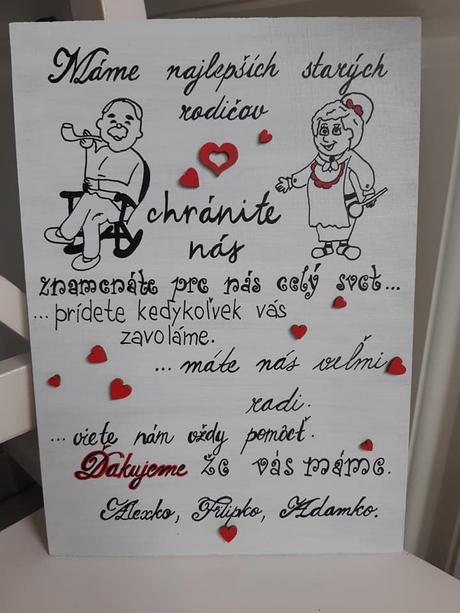 Pre milovaných starých rodičov-tabuľka, 