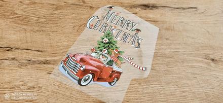 Nažehľovacia nálepka -merry christmas auto - 20x24, 