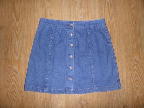 Rifľová sukňa na gombíky, denim,l