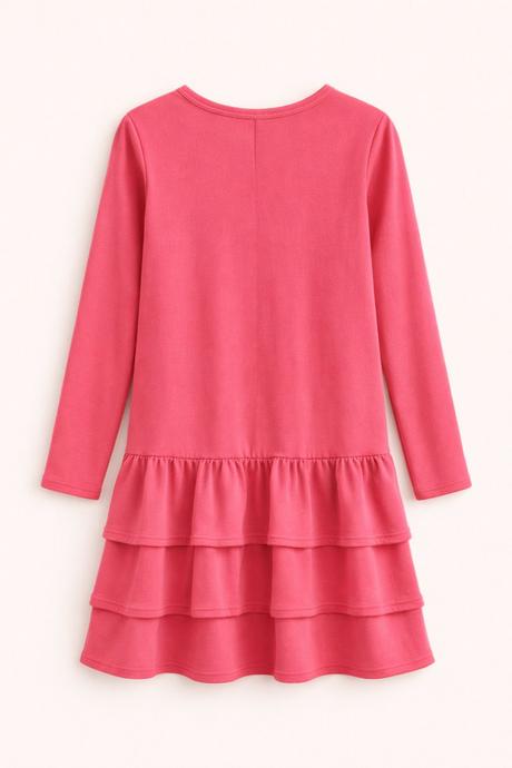 Dievčenské šaty s volánmi korálové, 146