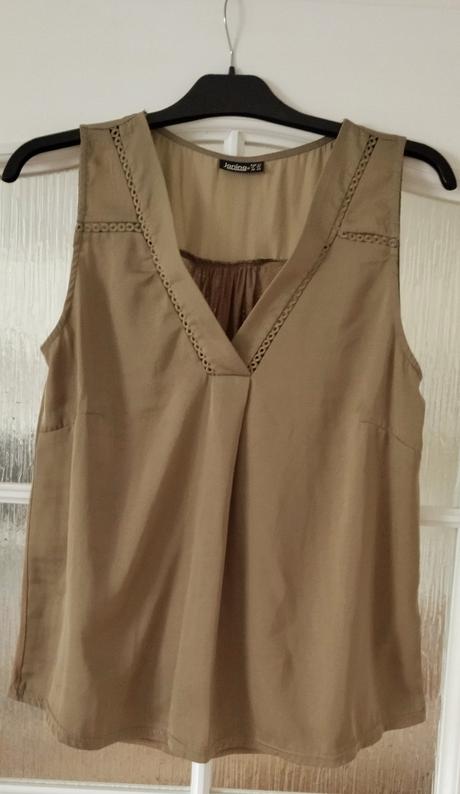 Khaki blúzka bez rukávov, xl