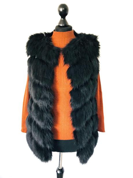 Nová kožušinová vesta viaceré farby - top kvalita, l - xxxl