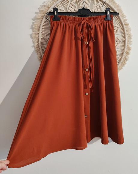 Škoricová midi sukňa, m