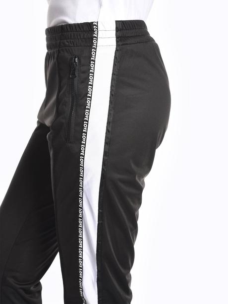 Gate dámske čierne tepláky s bielym prúžkom, gate,34 / xs