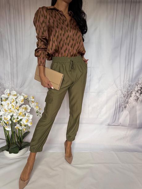 Olivové príjemné nohavice, tally weijl,m